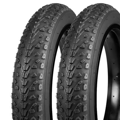 GRELiving Pack of 2 E-Bike Tyres 20/24/26/27.5 x 3.0 Inch Bicycle Tyre Heavy Duty Fat Tyre (26x3.0 Inch)