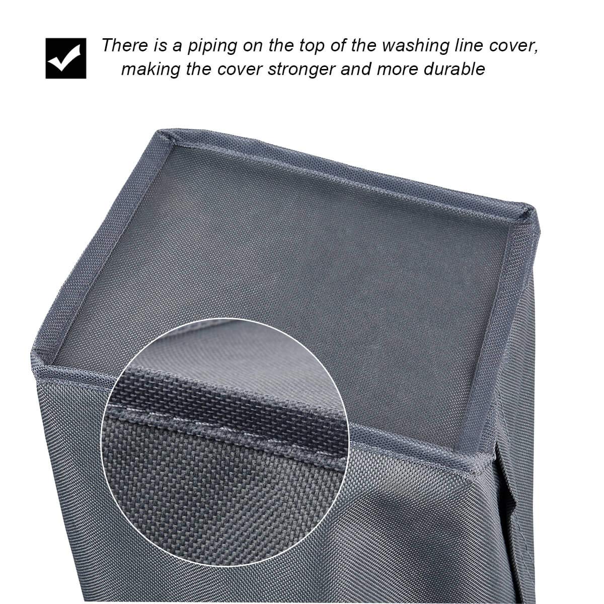 RICHIE Rotary Airer Cover, Heavy Duty 600D Oxford Fabric, Waterproof Outdoor Protection for Rotary Clothes Line, Full Zip, Drawstring Closure
