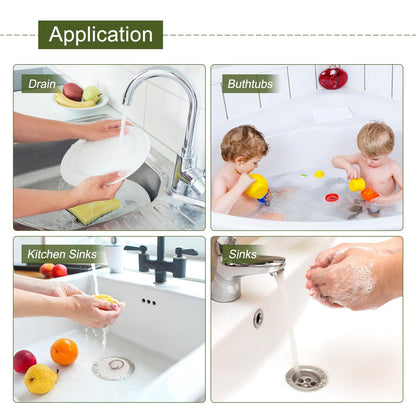 sourcing map Drain Stoppers, Silicone Bathtub Stopper Sink Plugs Caps with Hanging Ring and 15" Bead Chains for Bathtub Kitchen Bathroom