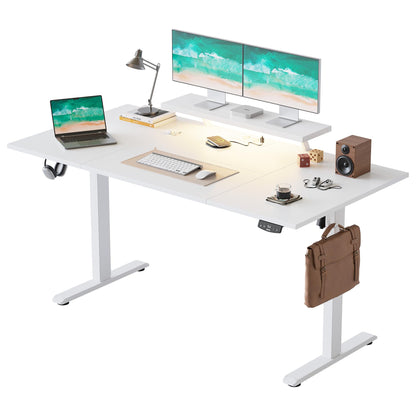 Agilestic Electric Standing Desk, Led & Plug, Movable Monitorstand, 160x80