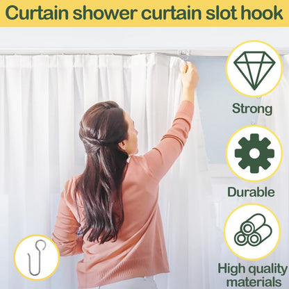 20PCS Shower Rail Hooks Silver Shower Curtain Hooks S Shaped Showers Hook for Curtains Rust Proof Stainless Steel Showers Curtain Rings for Bathroom