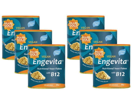 Marigold Vegan Engevita Nutritional Yeast Flakes with Vitamin B12 (Pack of 6)