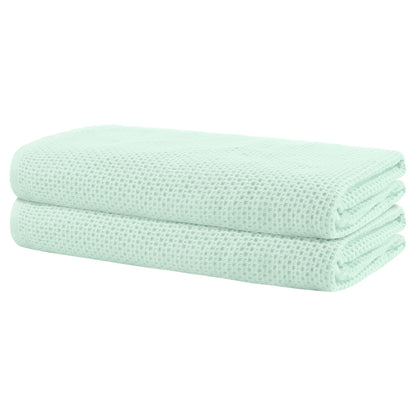 Uxcell Cotton Waffle Quick Dry Bath Towels 2 Pack for Bathroom Gym SPA