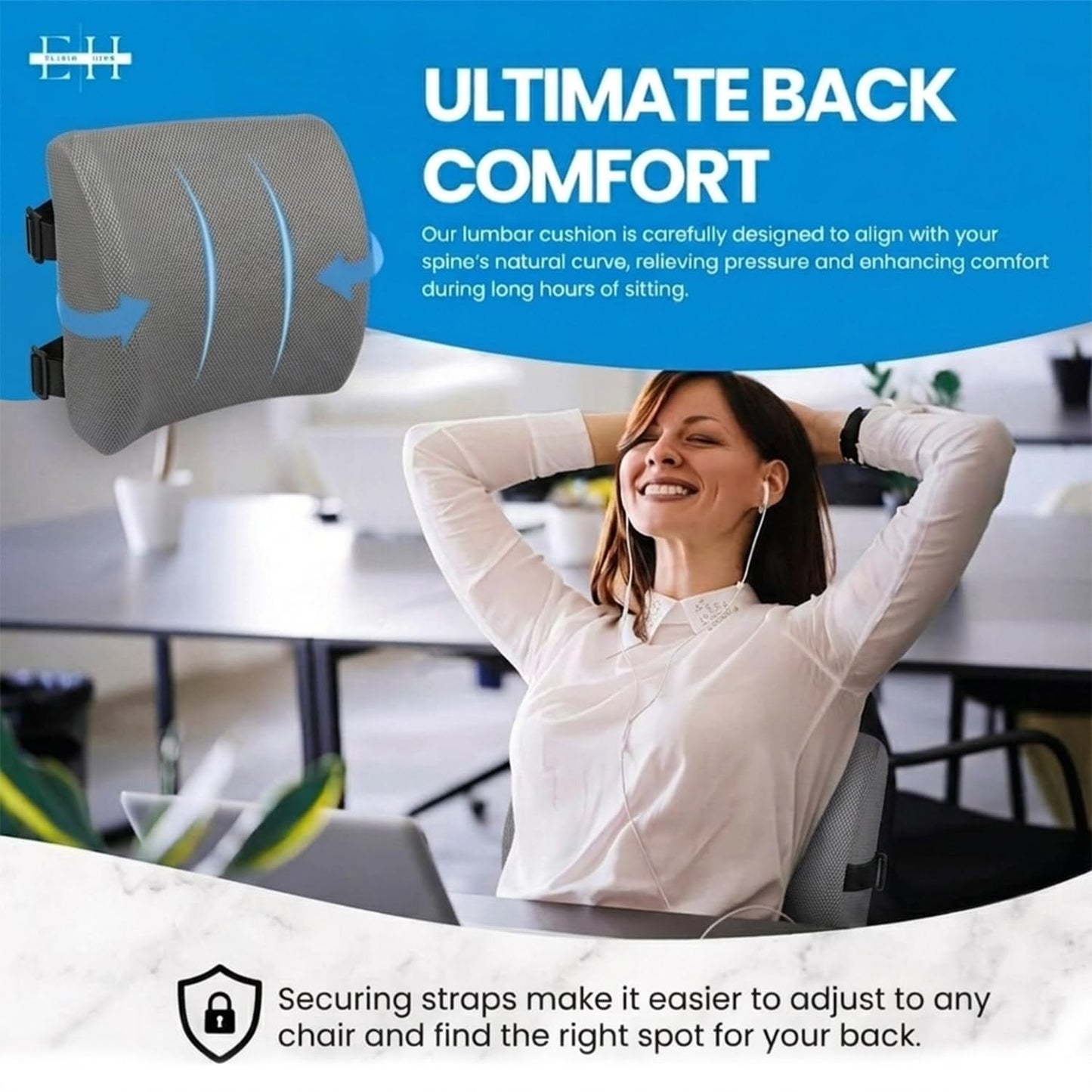 ELIXIR HIVE 2-Piece Orthopaedic Memory Foam Cushion Set – Coccyx & Sciatica Support (Grey)