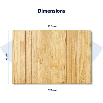 Sofa Arm Tray, Pack of 2 Foldable Couch Tray Wooden Armrest Tray, Sofa Tray & Organiser for Drinks, Snack, Magazine, and Remote (Hevea wood)