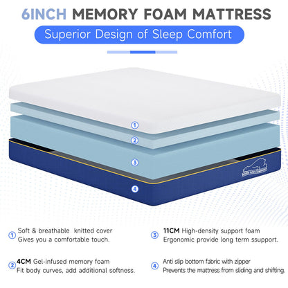 wowttrelax 4ft small double mattresses memory foam Medium, 120x190x15 cm