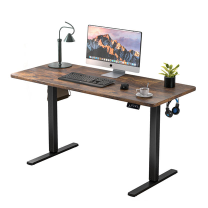 ERGOMAKER Electric Standing Desk 110x60cm, 2 Memory Heights, Rustic Brown