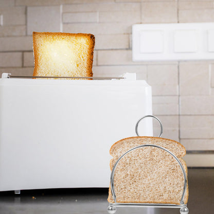 SHINEOFI Toast Display Rack Stainless Steel Bread Stand Space Saving Design, Metal Holder for Sliced Bread and Pastries