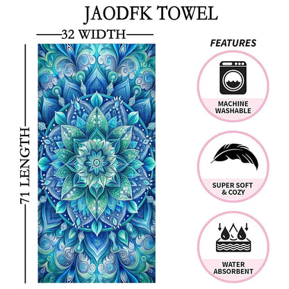 4 Pcs Microfibre Beach Towel 71"X32" Quick Dry Mandela Lightweight Sand Free Extra Large Thin Towels Travel Essentials For Adults Womens Swim Bath