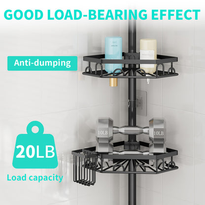 HapiRm Telescopic Shower Caddy Corner - 4 Tier Bathroom Corner Shelves