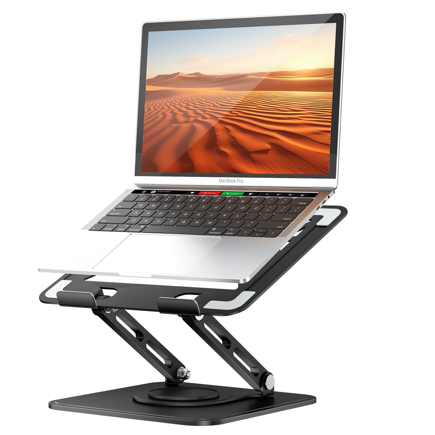 tounee Laptop Stand for Desk, Adjustable Computer Stand Holder with 360° Rotating Base, Ergonomic Laptop Riser Compatible with MacBook Pro Air