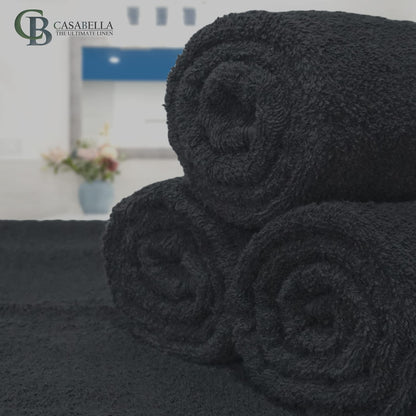 Casabella Luxury Pack Of 4 Bath Sheet 100% Egyptian Cotton Super Soft towel_Black