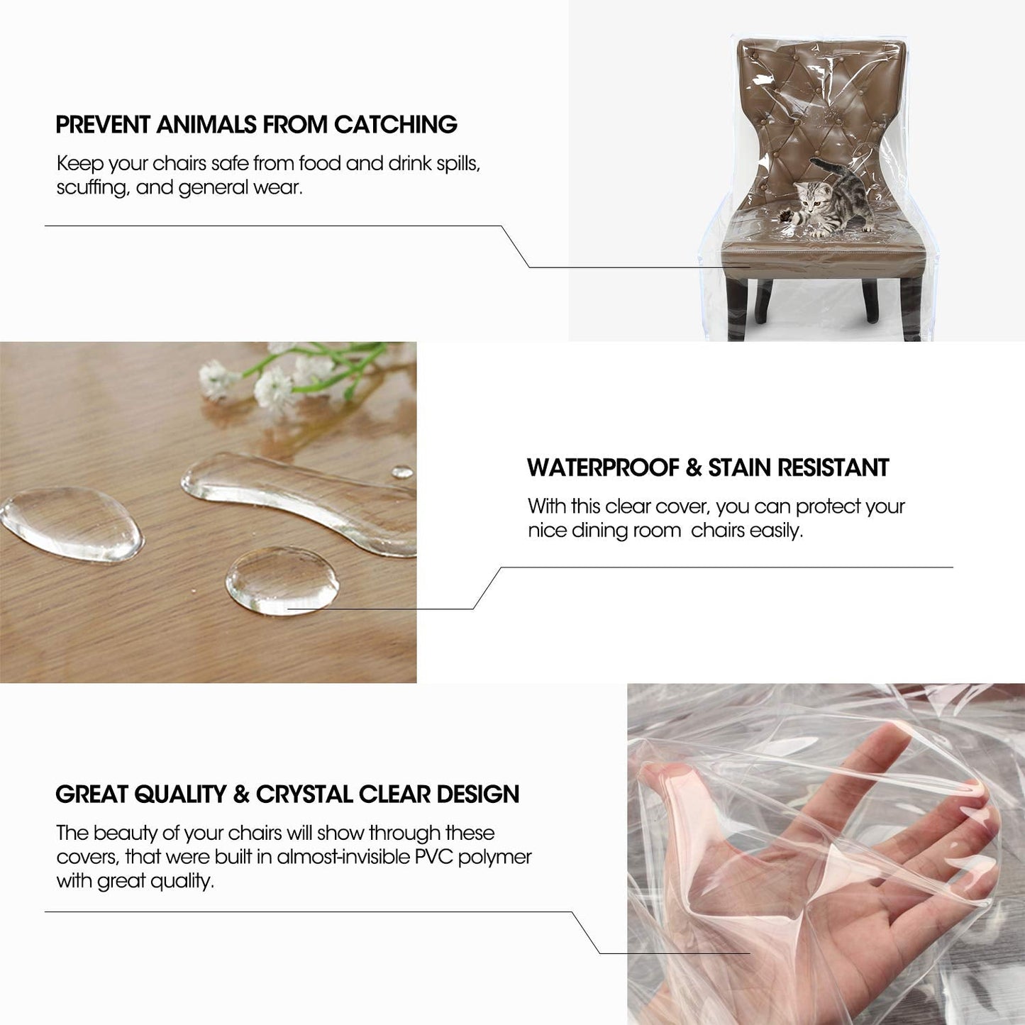 Mardili Plastic Dining Chair Protector(4 Pack)