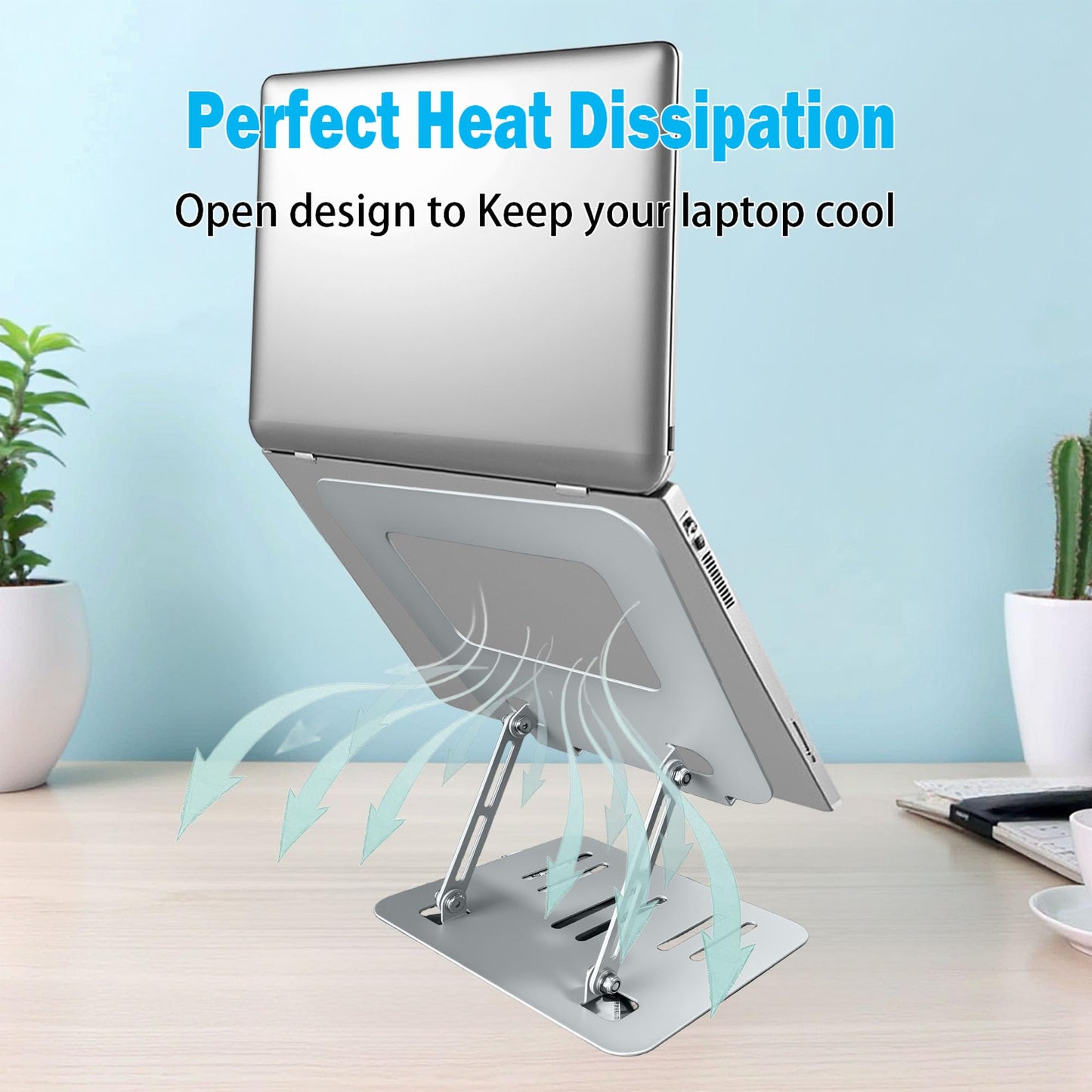 WEIQILE Adjustable Laptop Stand for Desk,Portable Foldable Computer Stand with Ergonomic Design and Anti-Slip Base for Compatible with 11-16”Laptops