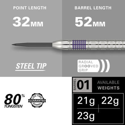 TARGET Darts Luke Littler 80% Tungsten Steel Tip Darts Set, 22G | Professional Dart Kit, Pro Grip Shafts, Pro Ultra Flights, Dart Wallet Included |