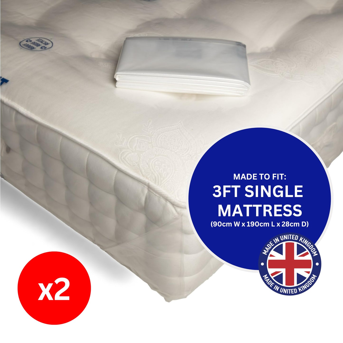 Single Size Mattress Bag - Moving and Storage - Plastic Mattress Covers for Moving and Storage - Mattress Protector - Storage Bags - Heavy Duty