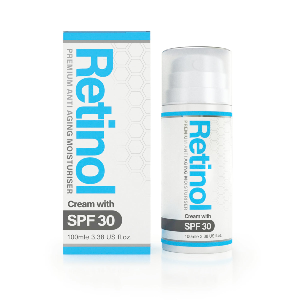 Retinol Cream with SPF30 - Double Size 100ml | Made in the UK - Anti Aging Face Cream for Day or Night, Vitamin A & E | Cruelty Free