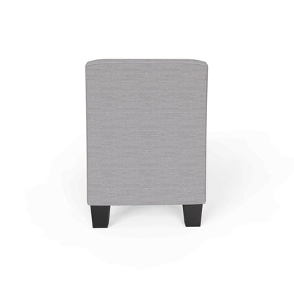 GFW Verona Window Seat Ottoman, Grey Fabric Storage Bench with Button Tufted Lid, Upholstered Hallway and Bedroom Seating with Hidden Storage