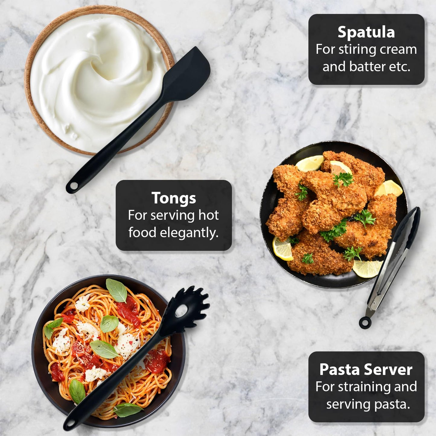 Nestblend Nonstick Kitchen Utensils Set - Silicone Kitchen Cookware Gadgets with Holder - Spoon Holder - Heat Resistant - Dishwasher Safe - BPA Free -