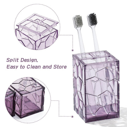 Clear Acrylic Bathroom Accessories Set - Rust-Free, Transparent Design - Includes Soap Dispenser, Toothbrush Holder, Cup, Soap Dish