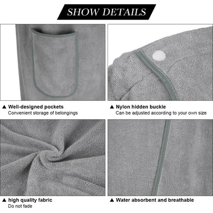 Aomig Towel Wrap Robe for Women, Quick Dry Microfibre Womens Body Wrap Towel, Bathrobe Wrap Adjustable Closure, Robe Spa Wraps