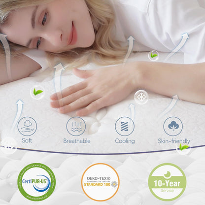 Bednew Small Single Mattresses 75x190cm, 12 Inch Innerspring Hybrid Mattress 2FT4 with Breathable Foam and Pocket Spring For Cool Comfort Sleep