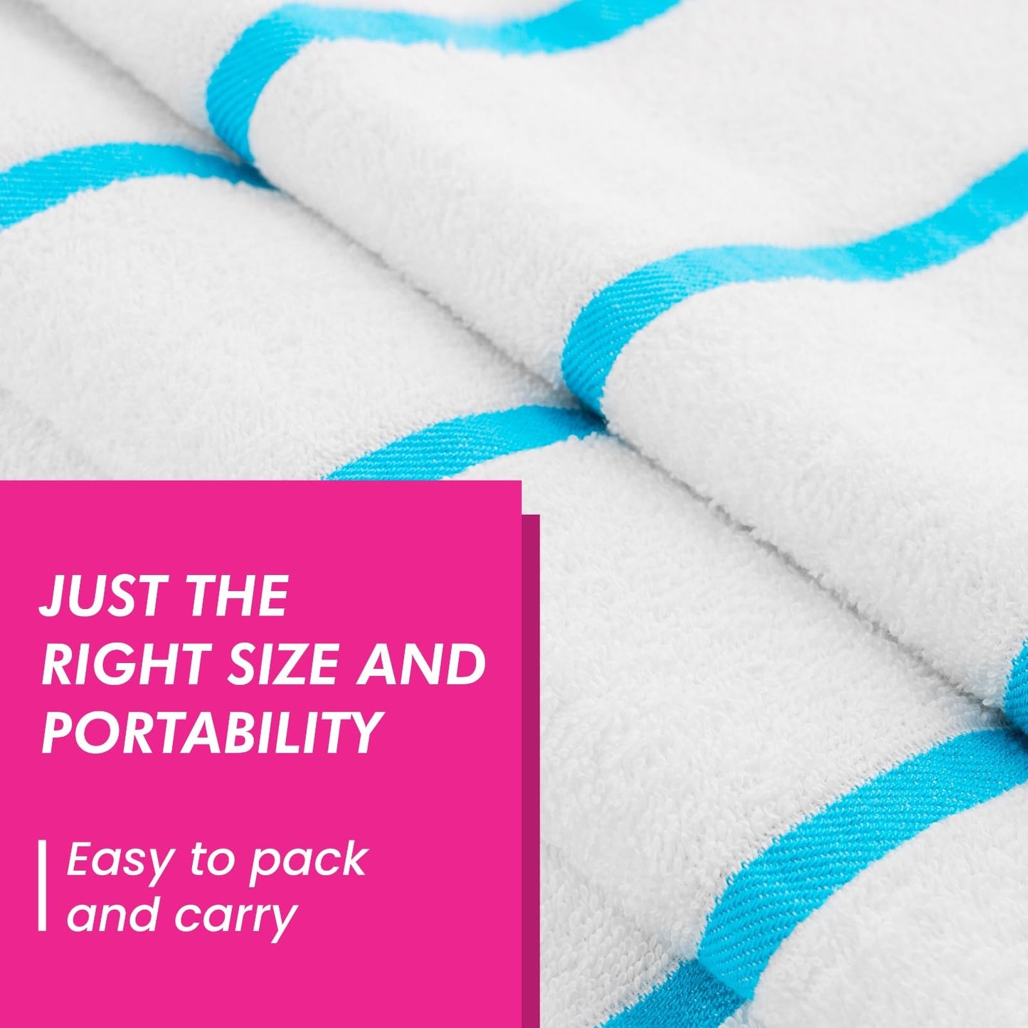 CASA COPENHAGEN Cabana Pool 4-piece set of large bath towels, 76x152 cm, 550 GSM, designed in Denmark, made from soft Egyptian cotton for bathroom
