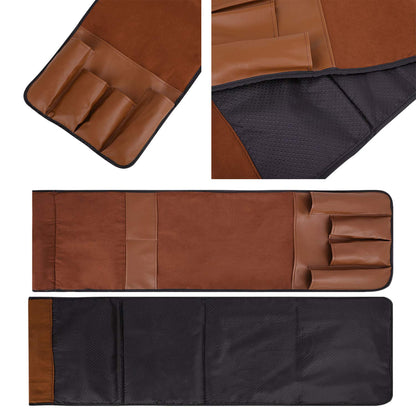 No-slip Leather Sofa Couch Remote Control Holder Chair Armrest Caddy Pocket Organizer Storage Bag for Cellphone Tablet Notepad Magazines Glassess