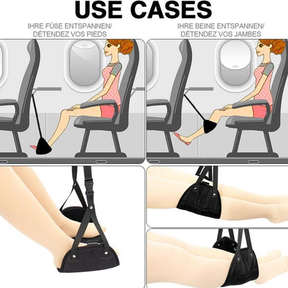 Foot Hammock for Flight, Airplane Foot Rest and Leg Hammock for Long Haul Flight, Portable Plane Essentials with Storage Bag