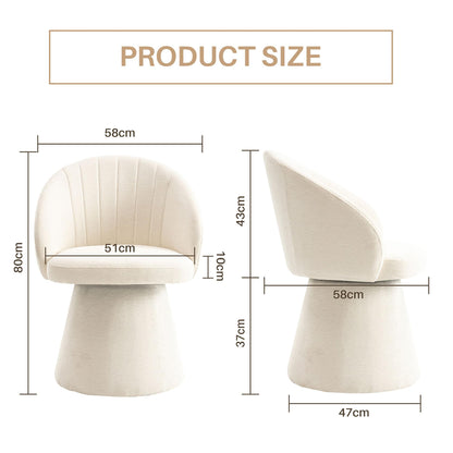 younturn Swivel Chenille Vanity Chair, Modern Upholstered Dressing Table Chair with Armrests, Accent chair with Armrests for Bedroom, Living Room
