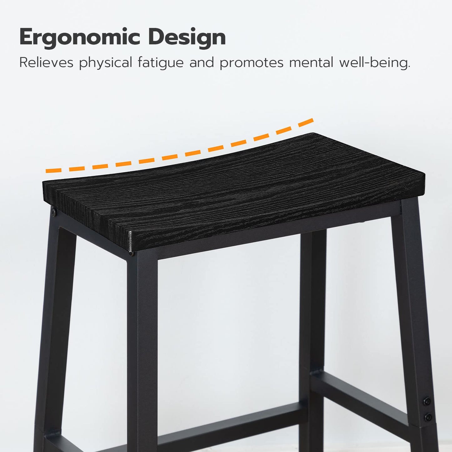 HOOBRO Bar Stools Set of 2, Tall Kitchen Breakfast Stools with Footrests, Bar Chairs with Saddle Seat for Kitchen, Counter, Easy Assembly