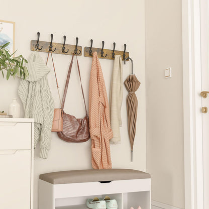 YMYNY Coat Hooks Wall Mounted, Rustic Brown HWS005H