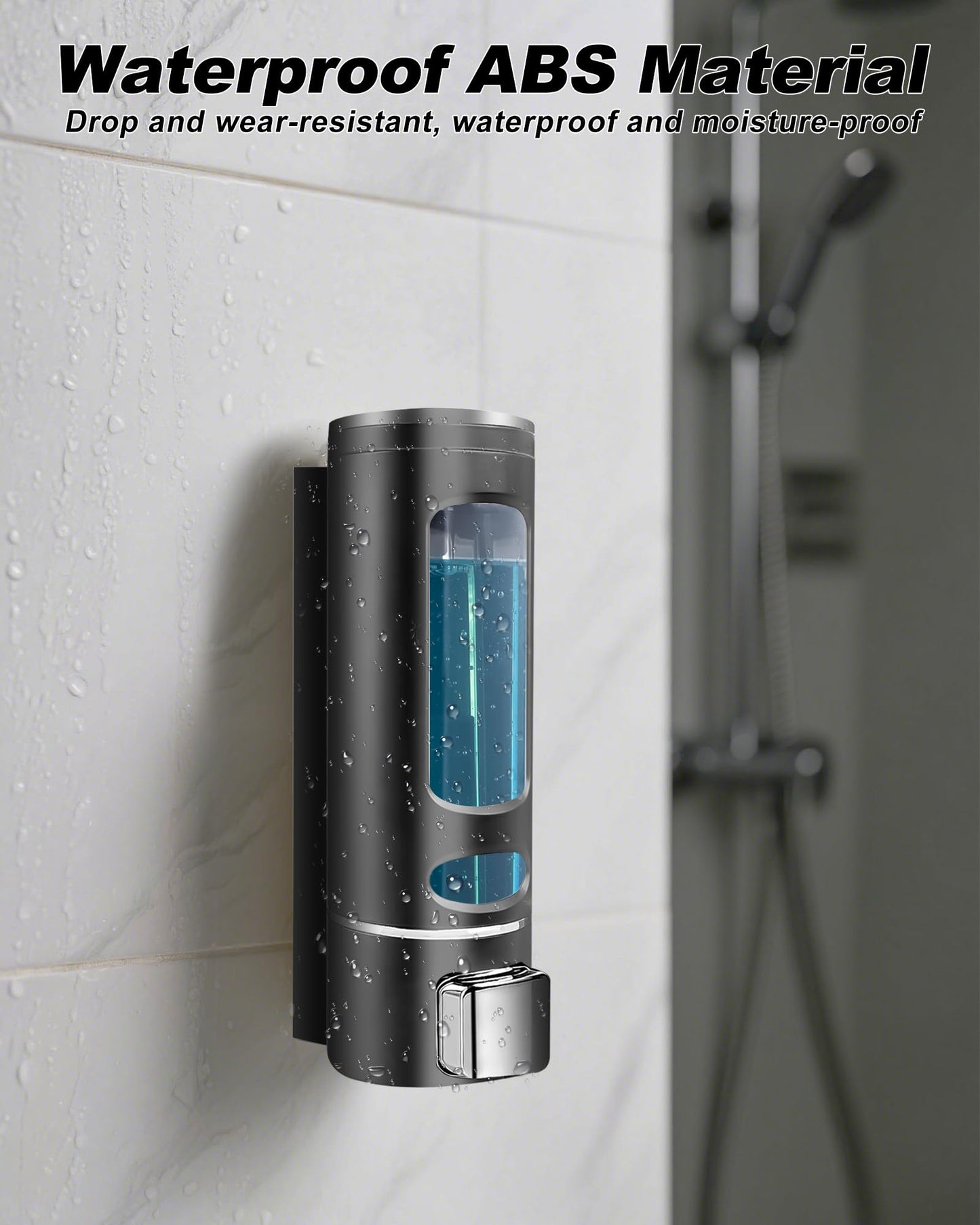 Soap Dispenser Wall Mounted 400ML,Liquid Shower Gel Shampoo Bottle for Bathroom/Kitchen/Handwash(1)