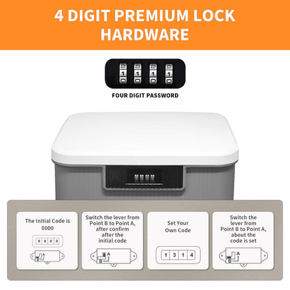 Toolzia Lockable Medicine Storage Box with Combination Lock, Hygienic Medication Storage Organizer Household Security Stash Box Lightweight Storage