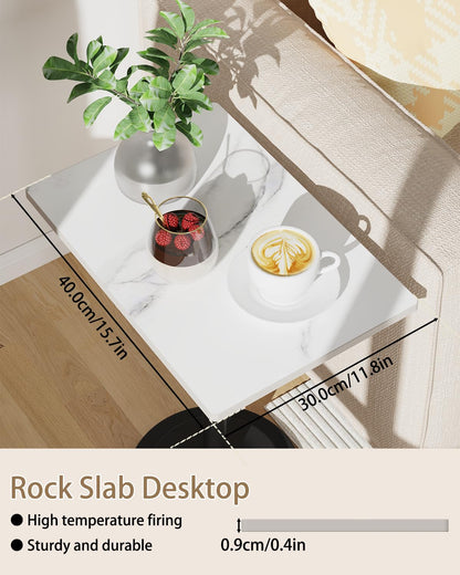 GUOHNHE Rectangle Drink Table, Height Adjustable Stand, 1 Pack, White