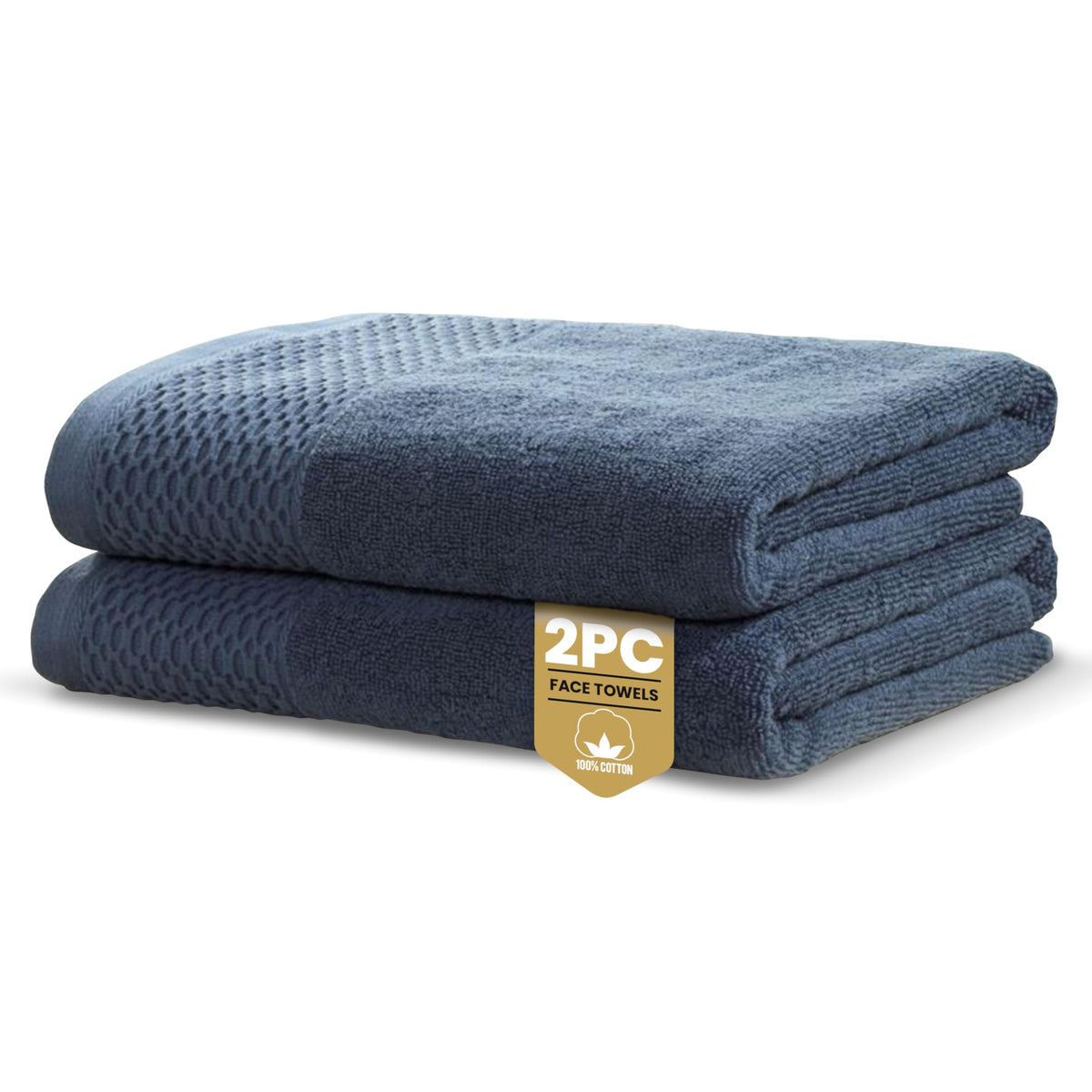Rapport Home Eden Weave Face Towels 2-Pack Luxurious 100% Cotton 500gsm Soft Absorbent Face Cloths, Oeko-Tex Certified Bathroom Hand Towels
