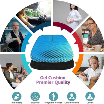masteymoh Gel Seat Cushion for Long Sitting, Gel Cushions for Pressure Sores Relief