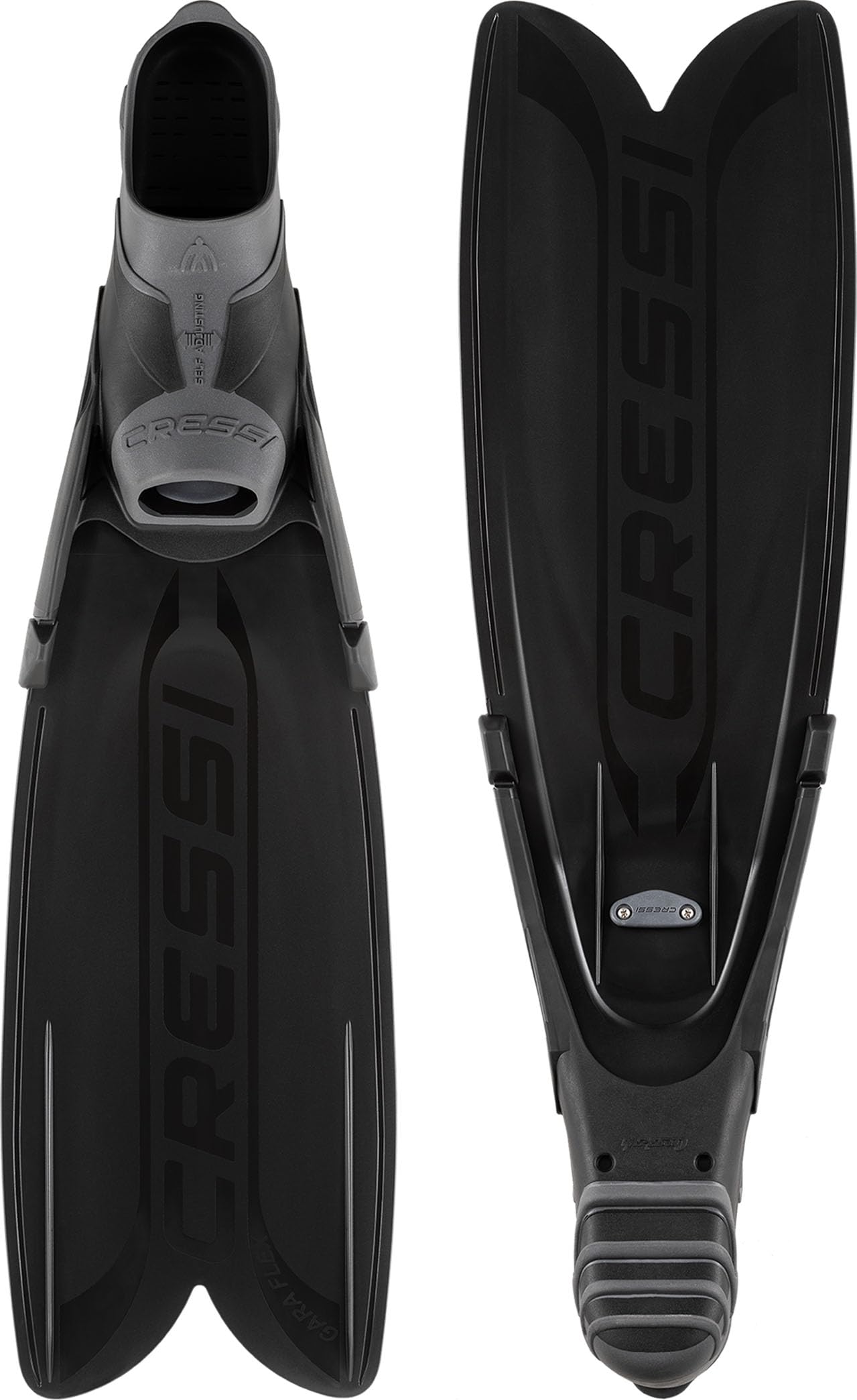 CRESSI Gara Turbo Flex Fins Black 46/47 - Unisex Lightweight Reactive High Performance Fins Gara System with Interchangeable Blades for Diving, Apnea,