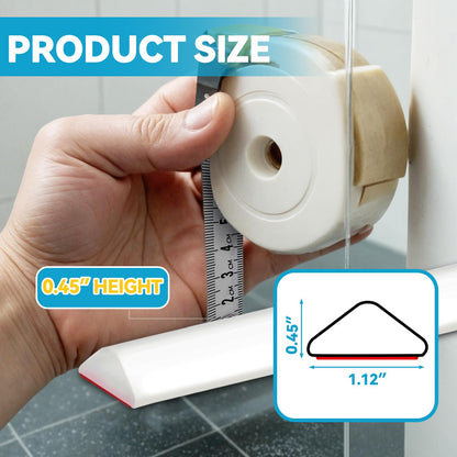 DLYYPLUS 1M Wet Room Floor Barrier, Self-Adhesive Collapsible Silicone Shower Threshold Water Dam