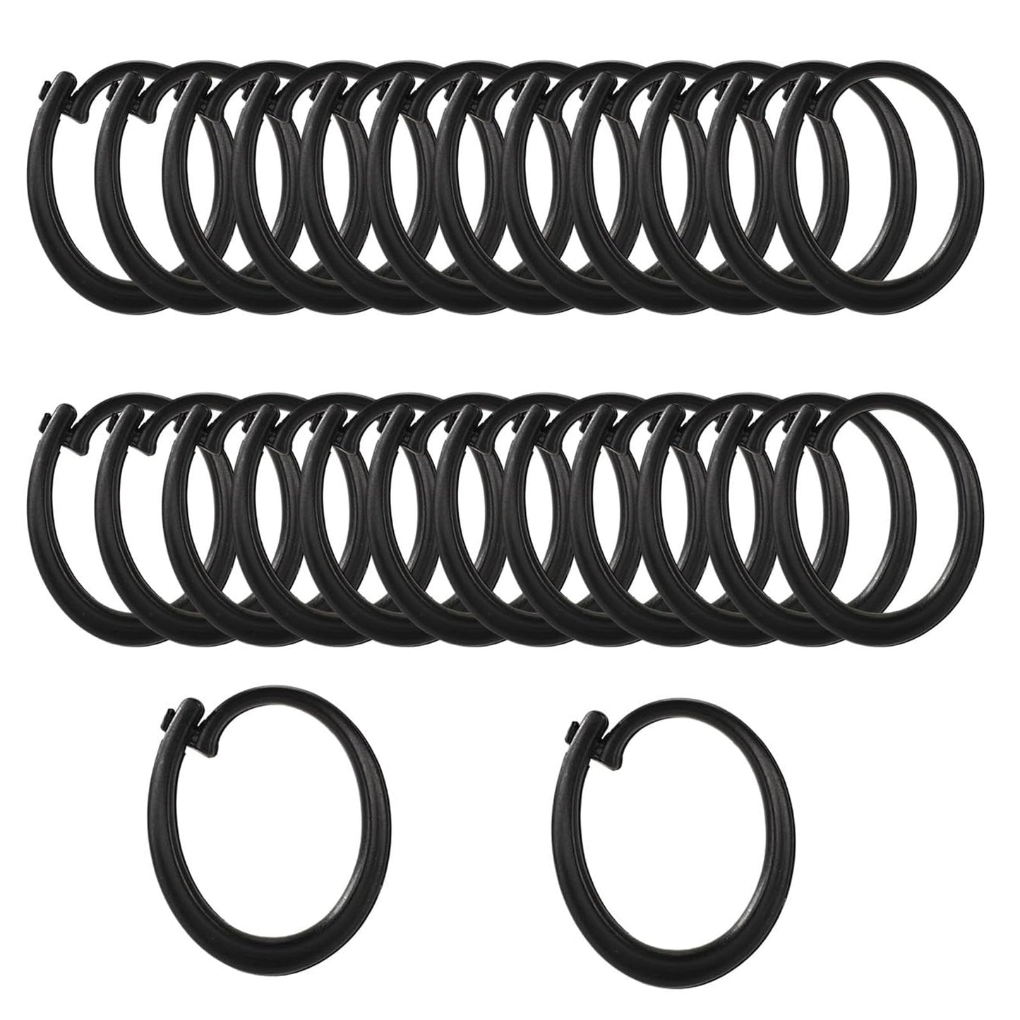 Plastic Hooks for Gazebo Curtains, Black Shower Curtain Hooks, Durable Curtain Hooks Plastic for Outdoor Pergolas, DIY Projects, 20 Pack
