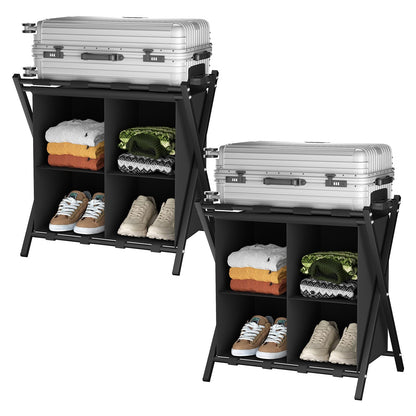 Garden 4 you Luggage Rack,Suitcase Stand for Bedroom,Set of 2, Foldable Suitcase Stand,Portable Folding Tier Suit Case Holder Travel Chest Storage