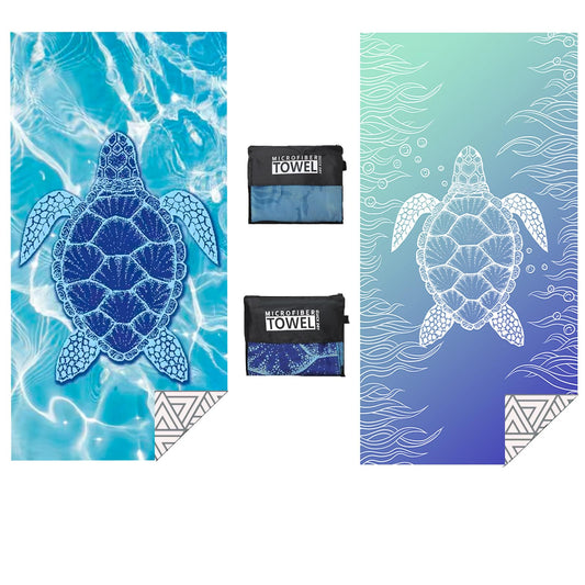 ZHOPUIMIU Microfibre Beach Towels for Adults Extra Large - 2 Pack 180x90cm Lightweight Beach Towel Quick Dry Beach Towel with Net Bag Sand Free Towel