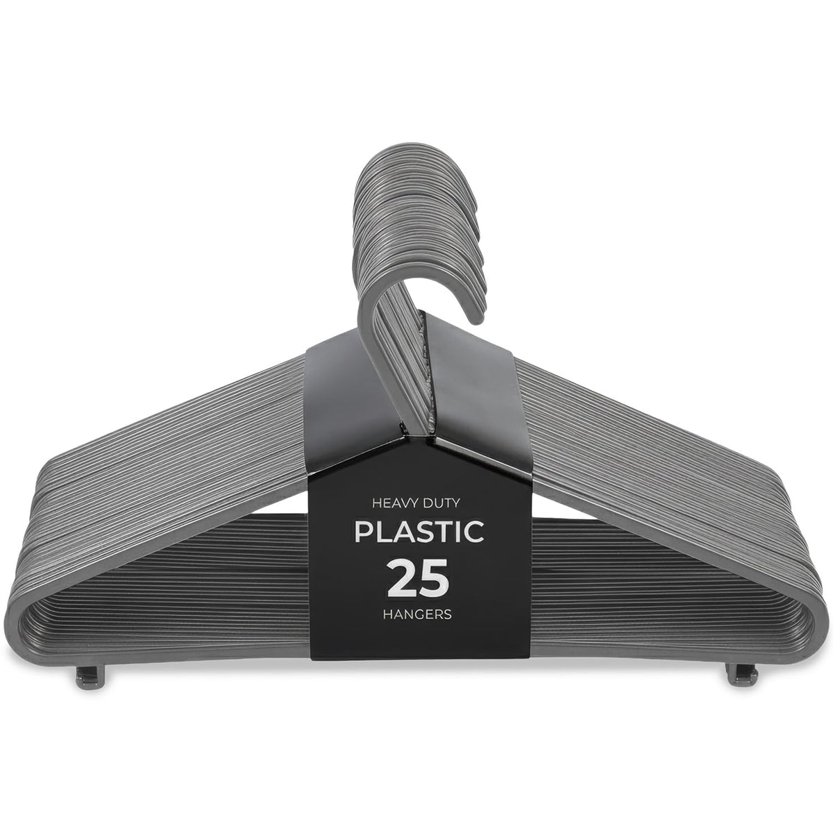 Roe Tenpo Coat Hangers, Grey | Adult Plastic Clothes Hangers for Clothes | Durable & Lightweight | Non-Slip, Space-Saving Design for Shirts, Jackets