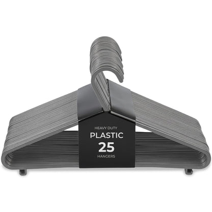 Roe Tenpo Coat Hangers, Grey | Adult Plastic Clothes Hangers for Clothes | Durable & Lightweight | Non-Slip, Space-Saving Design for Shirts, Jackets
