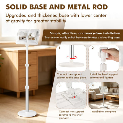 Lectern Podium Stand Adjustable 63~130cm Portable Standing Desk Table
