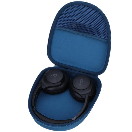 Lebakort Hard Carry Case Compatible with Anker Soundcore Life Q20 Q30 Q35 Q40 Q45 Q20+ Q20i Hybrid Active Noise Cancelling Headphones (Blue Case)