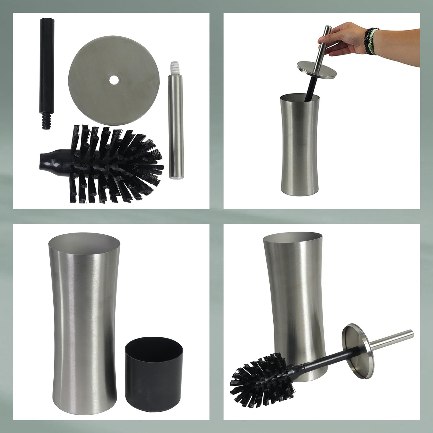 Kela "Elegance WC-Set, Stainless-Steel, Silver