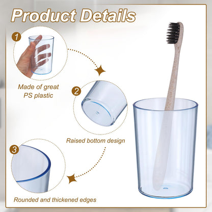 sourcing map 4Pcs Bathroom Tumbler, 350ml (11.83 Oz) Toothbrush Cups Unbreakable Solid Color Plastic Mouthwash Cup Stackable Reusable Tumbler for