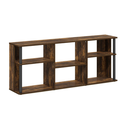 Furinno CLASSIC TV Stand, Entertainment Center, TV Console for TV up to 65 Inch with Plastic Poles, for Living Room, Bedroom, Amber Pine