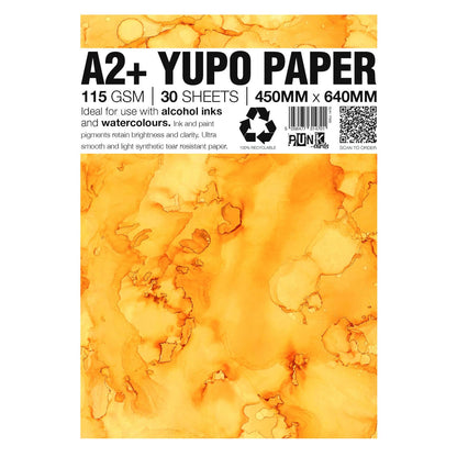 Punkcards - Yupo Paper - Alcohol Inks - Yupo Paper A2 - Alcohol Ink Art Paper - for Artists and Painters - 30 Sheets - 115gsm - A2+ - 450mm x 640mm